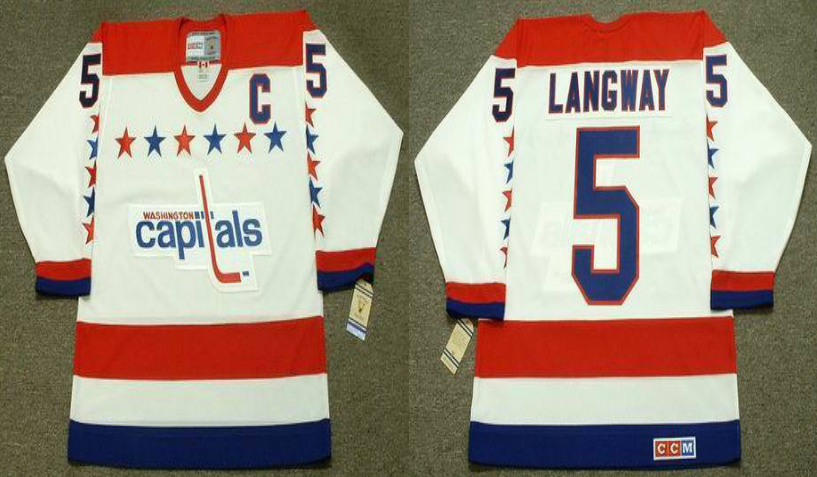 2019 Men Washington Capitals #5 Langway white CCM NHL jerseys